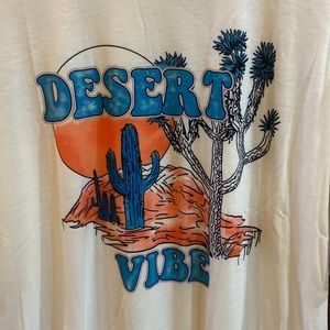 Oversized Desert Vibes Orange and Turquoise Tee Shirt
